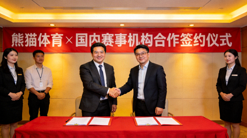 熊猫体育与国内赛事机构合作签约仪式现场照片 - 双方代表握手合影