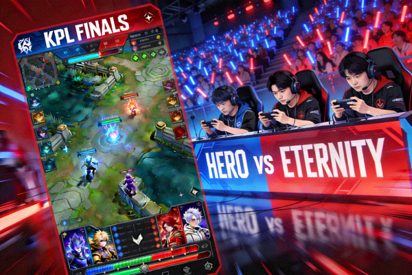 王者荣耀职业联赛总决赛直播 - 游戏内对战界面与选手镜头